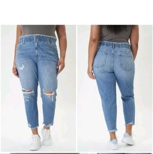 KanCan Angel Ultra High Rise Paperbag Mom Jeans Sz 20